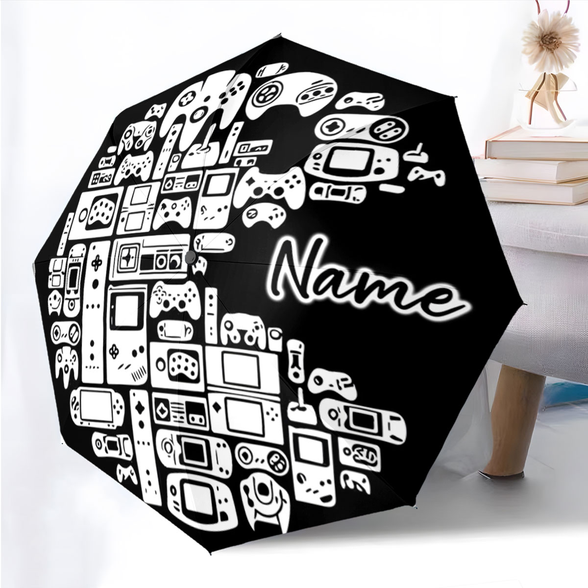Gaming Console Names - Paraplu met gepersonaliseerde naam, retro gaming