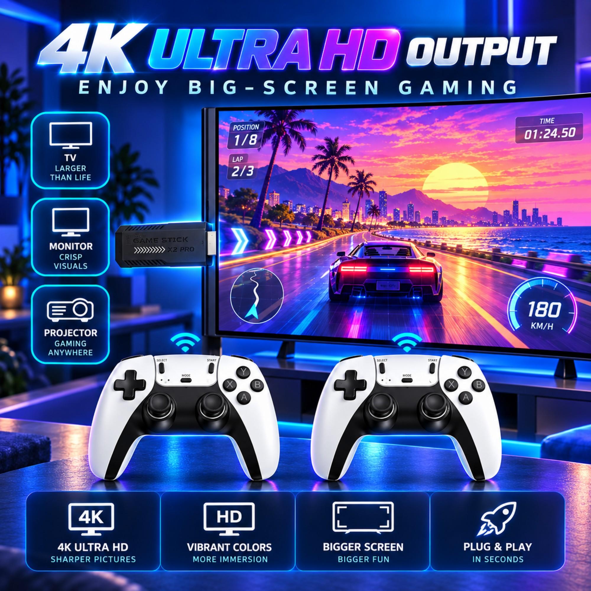 X2 PRO Game Stick 4K HD TV-vid - Gaming Console X2 recensie en prijs