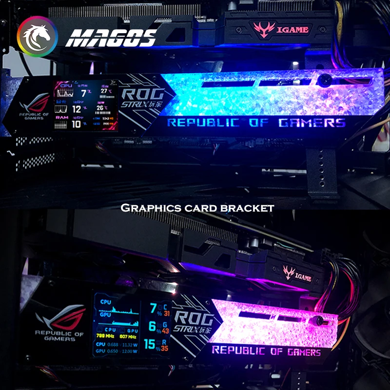 DIY 2,2 inch LCD-scherm GPU-be - Gaming Card Holder recensie en prijs